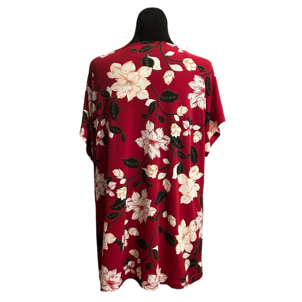Liz Claiborne red floral career top. Size XL - Picture 4 of 4